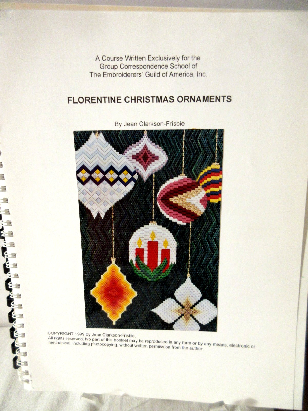 Jean Clarkson-Frisbie FLORENTINE CHRISTMAS ORNAMENTS Ndlpt Ptrns EGA Corr Course