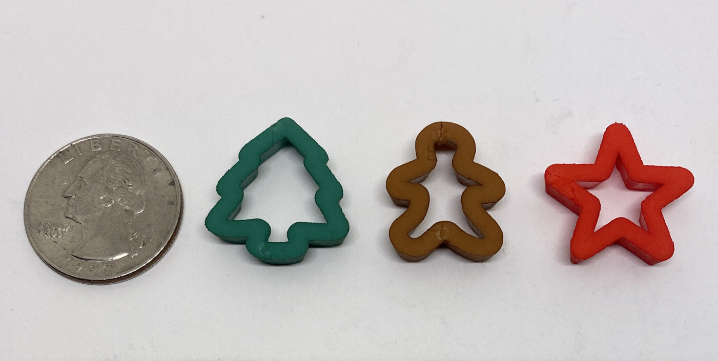 Christmas Gingerbread Tree Star Polymer Clay Stud Earring Cookie Candy Cutters 3