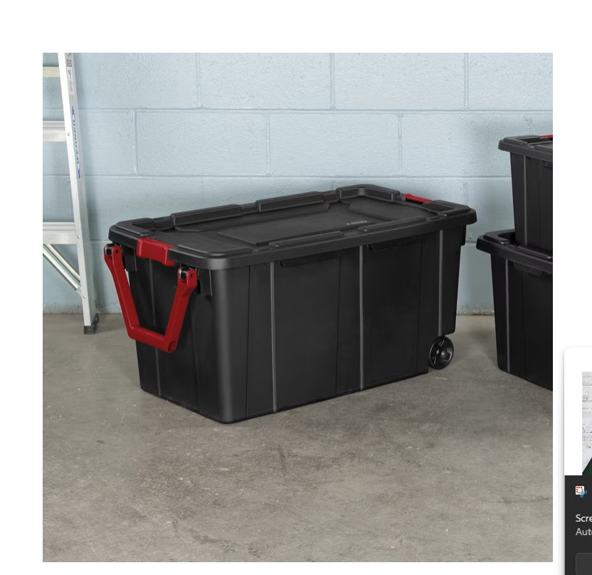 Sterilite Extra-Large Wheeled Industrial Storage Bin, 40 Gallon Durable Plastic