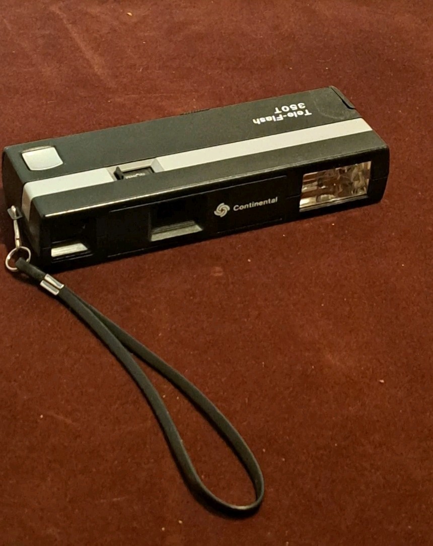 Vtg 80S Continental Powerwind 350 T Color  Film Tele Flash Camera, Made In Taiwa