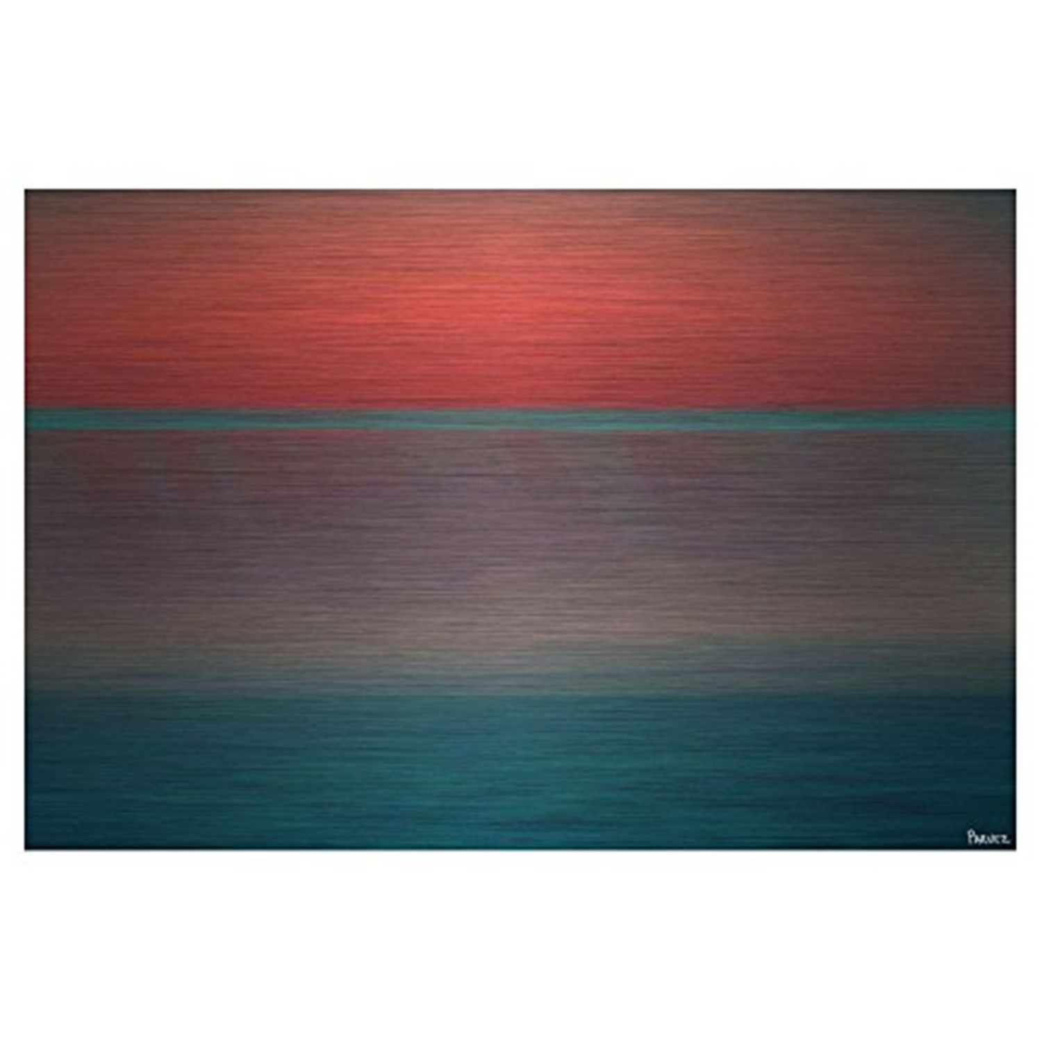Orange Sunset by Parvez Taj Painting Print on Brushed Aluminum