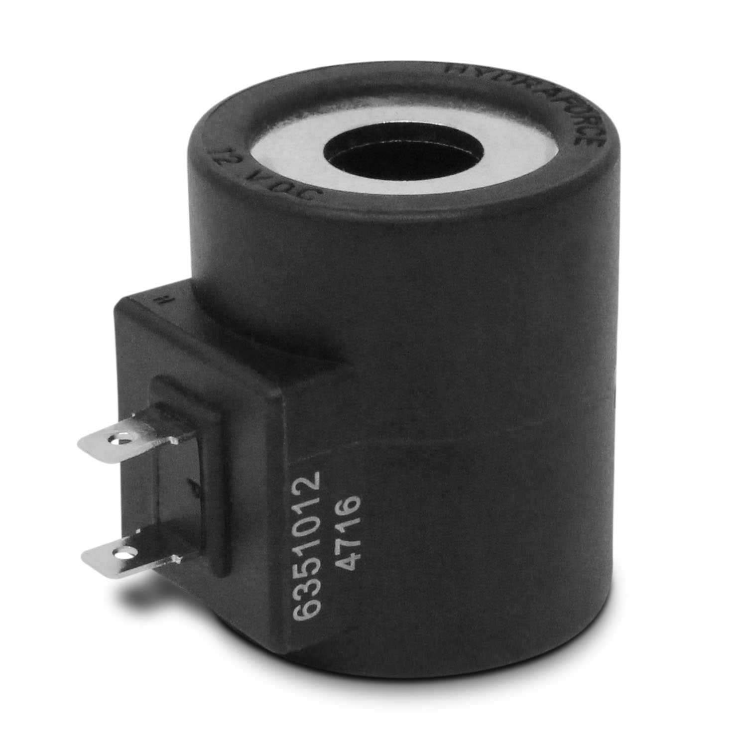 HydraForce 6351012 Solenoid Valve Coil, 2 Spade Connector, 12v DC, Series 10