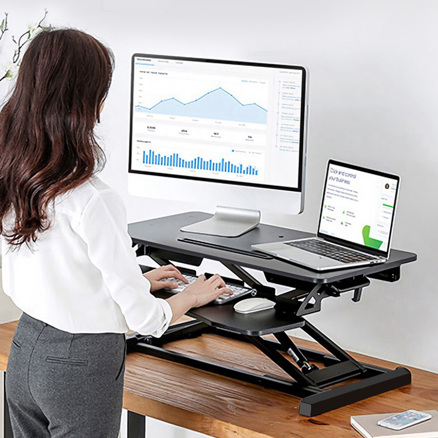 Standing Desk Coverter Stand Up Desk Adjustable Desk 32 inches Riser Home Office