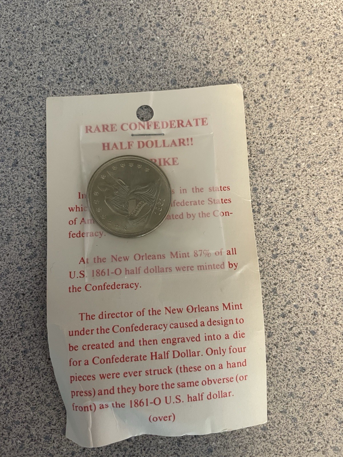 Restrike Confederate Half Dollar Issue Coin