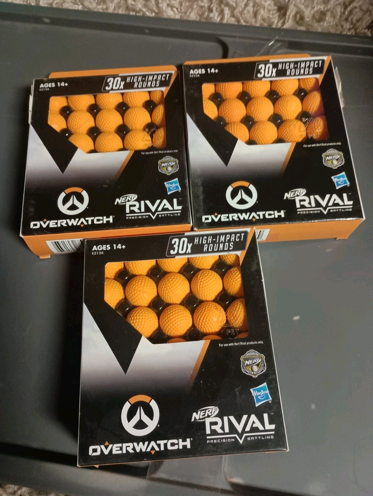 NERF Rival Overwatch Balls 30x High Impact Rounds X3 Refill Pack