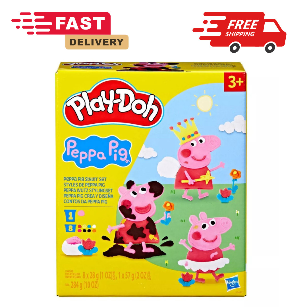 Play-Doh Peppa Pig Stylin' Set, Peppa Pig Playset with 9 Cans and 11 Tools, Pepp