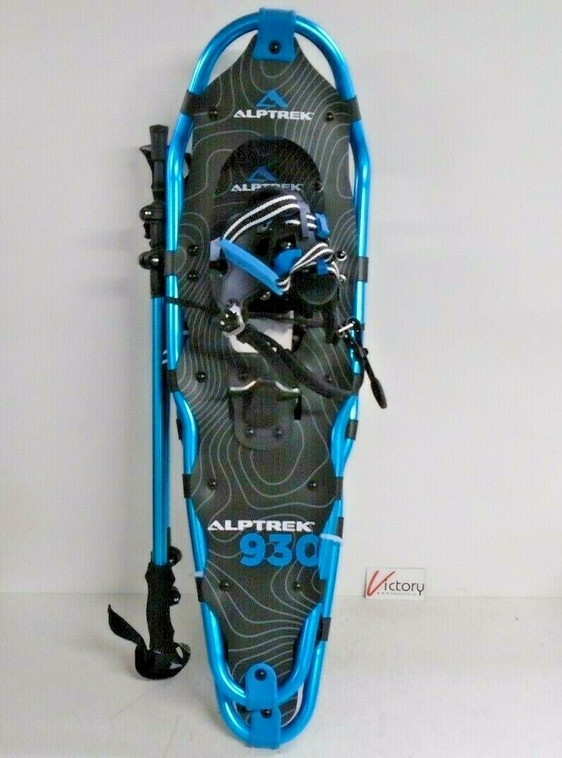 NEW Alptrek 930 Snowshoe Kit W/Poles & Bag | Large - Blue | 250 lbs Max Weight