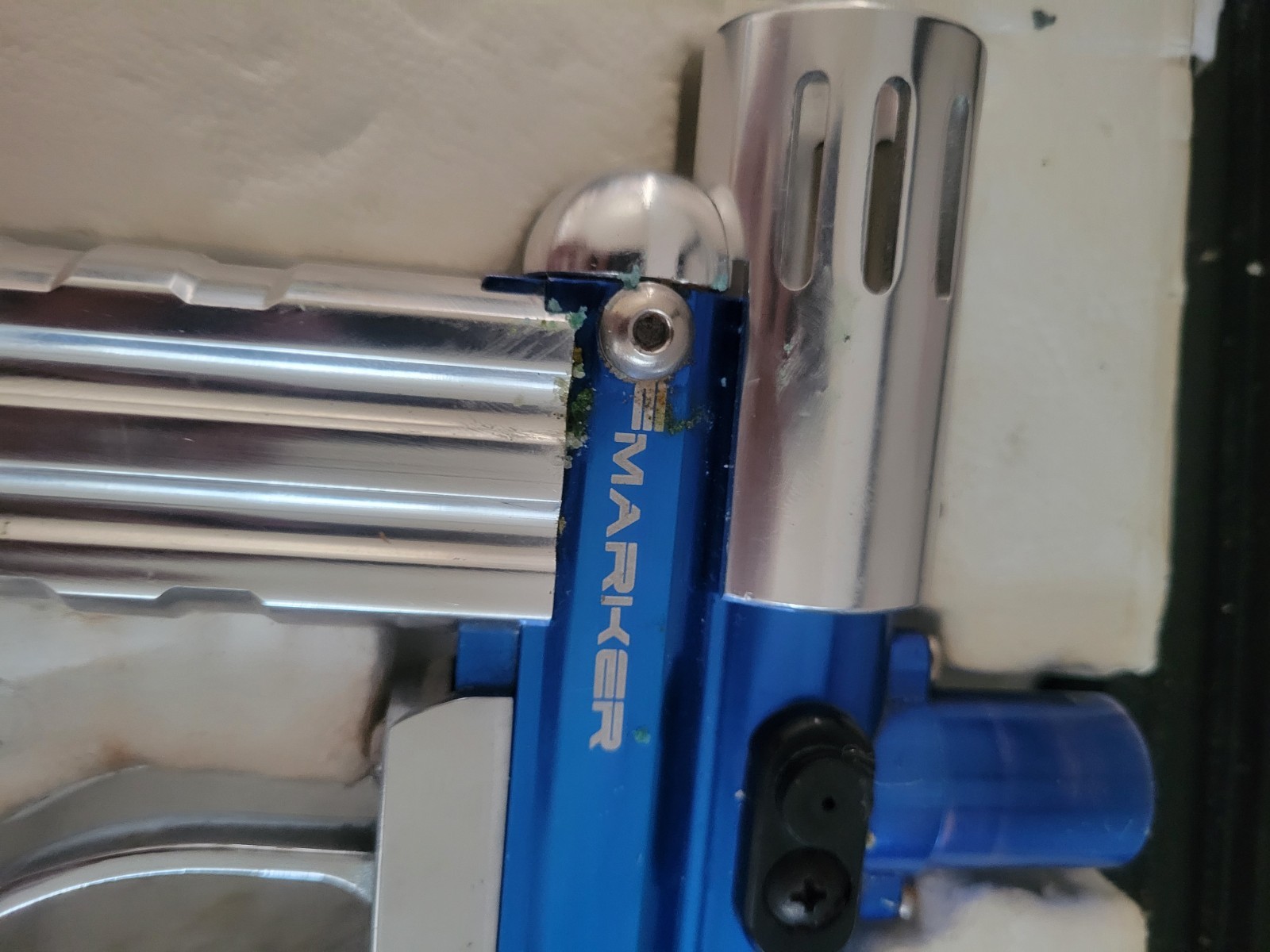 Spyder AMG Classic E Paintball Marker w/Case Blue Untested VTG Kingman