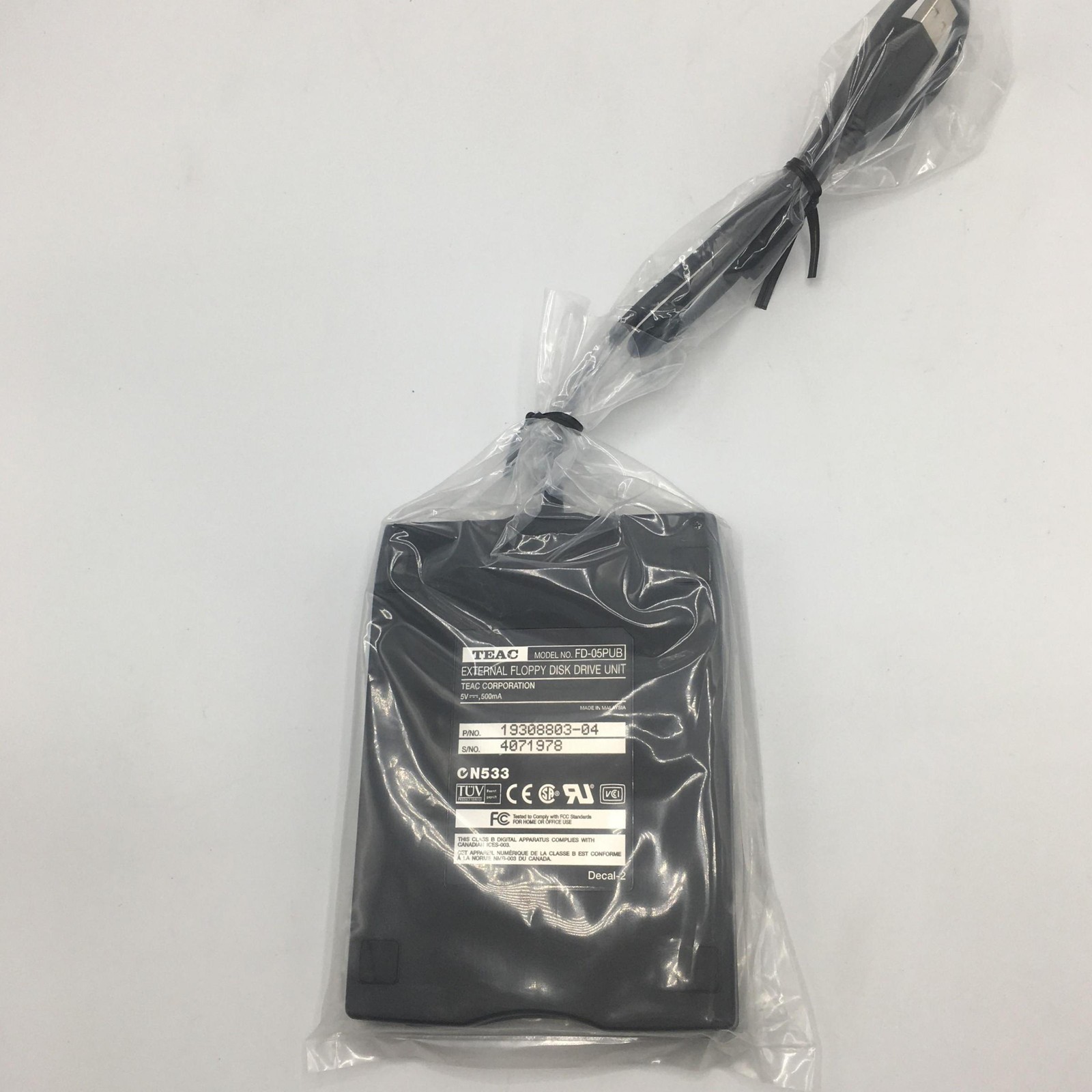 TEAC 19308803-04 3.5" Slimline External USB Floppy Drive (FD-05PUB)
