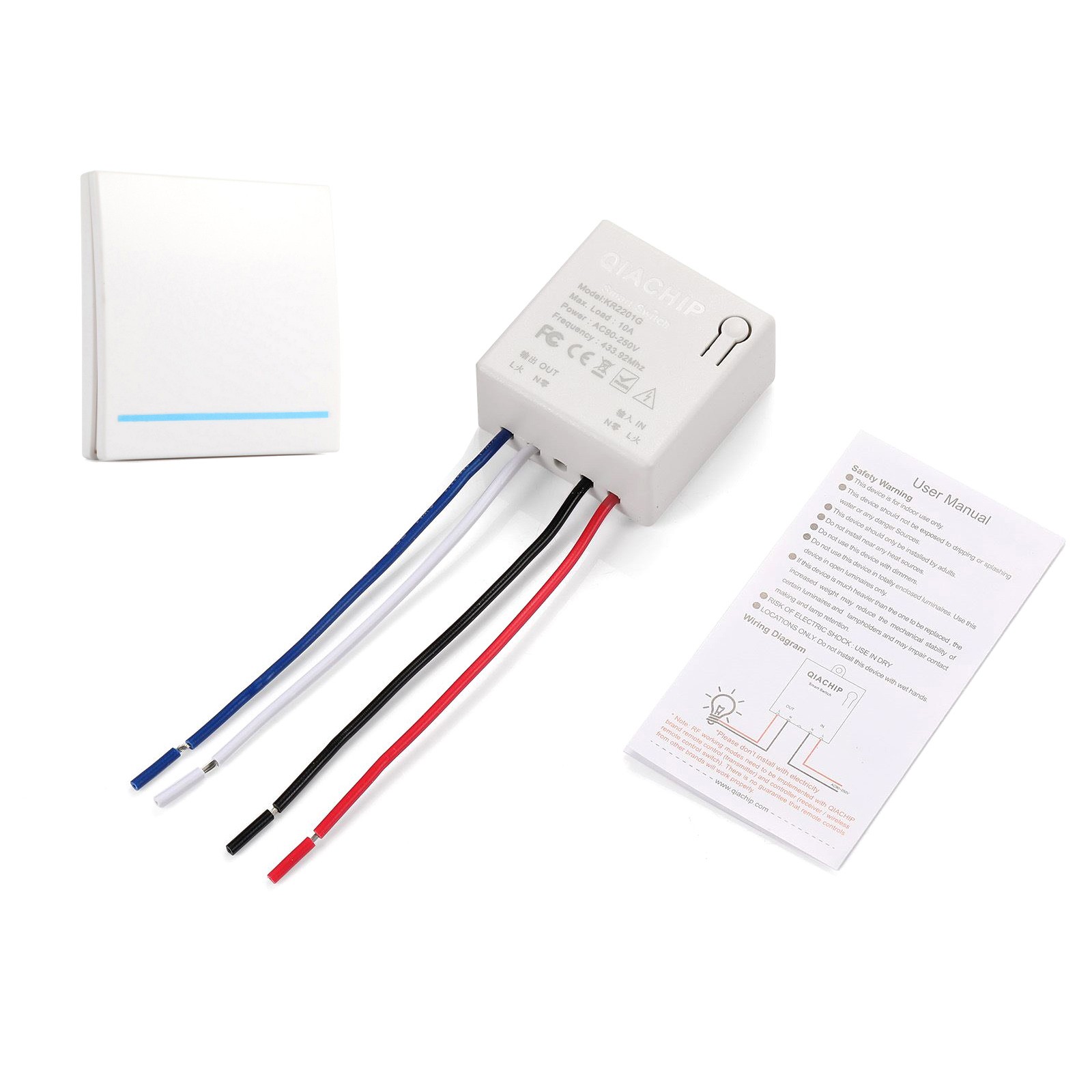 1 Set 433mhz Receiver Module Wireless Light Switch No Wiring Direct Installation