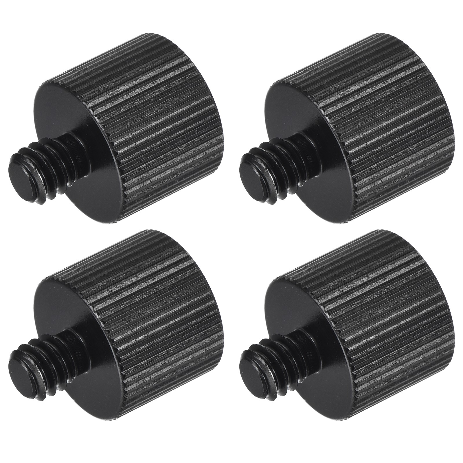 Mic Stand Adapter 1/4 - 20 Male to 3/8 - 16 Female Black 4 Pcs