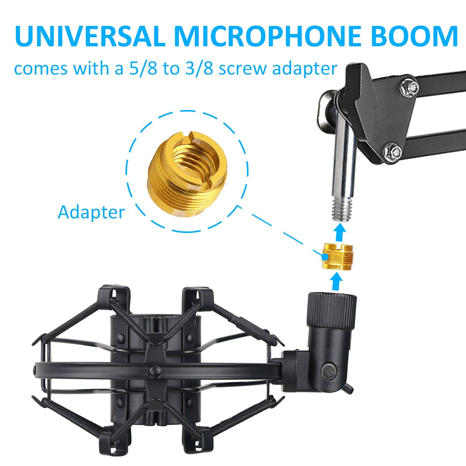 SM58S Microphone Shock Mount Holder with Foam Windscreen for Absorbe Vibratio...