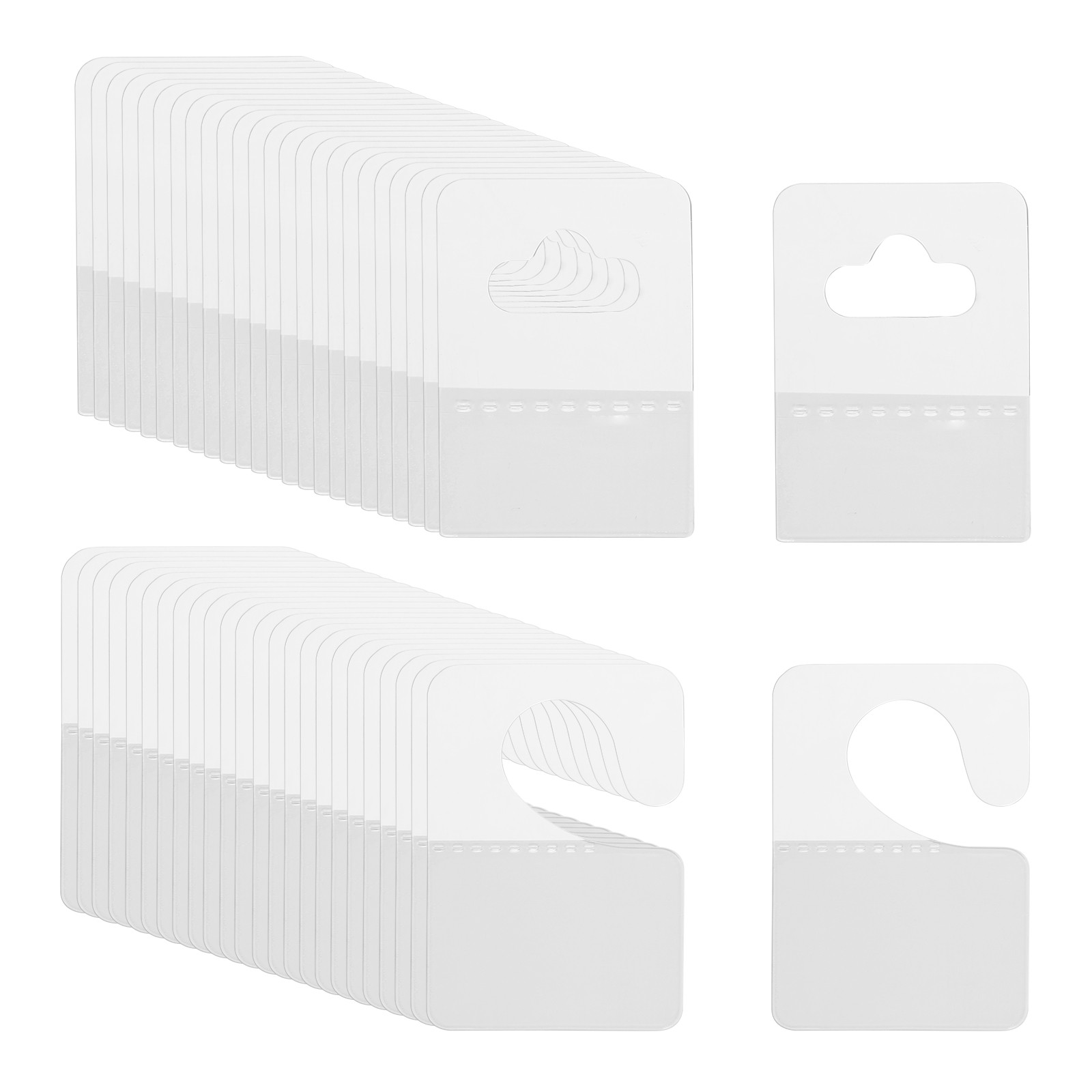 Hang Tabs 1.4x2 / 1x1.4 Inch, 120 Pcs Adhesive Hanging Tags, 2 Styles