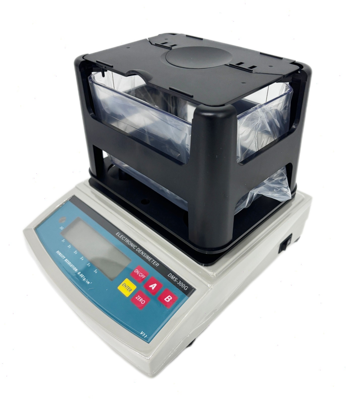 Density Measurement for Solid Materials with Maximum 300g Resolution 0.001g/cm³