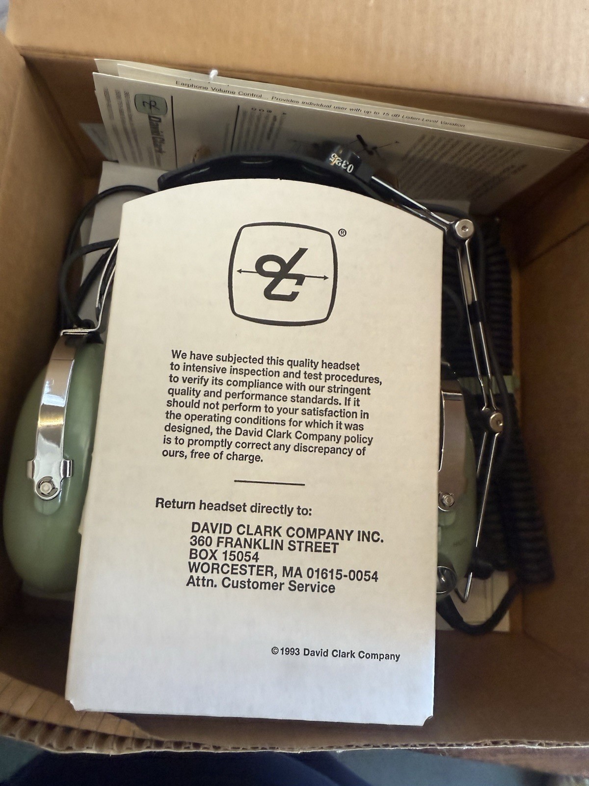 David Clark H10-66 Military Aviation Headset “READ”