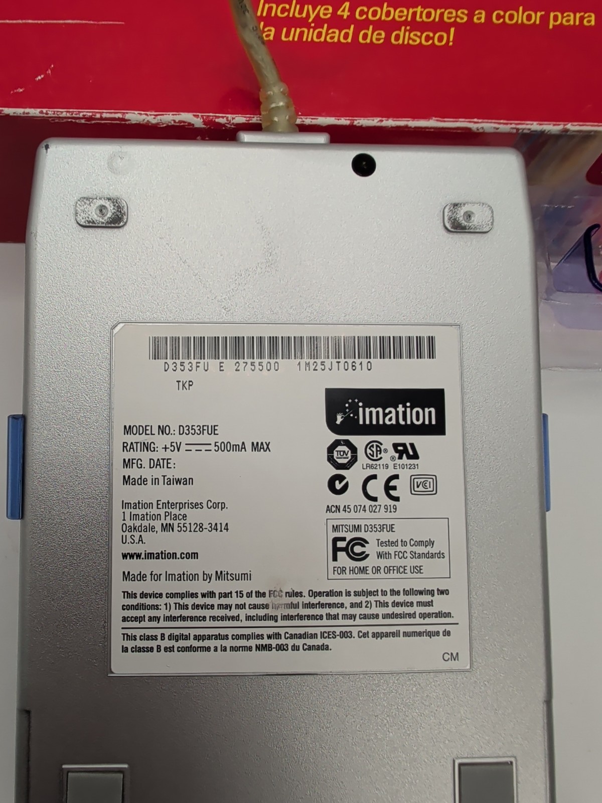Imation USB Floppy Drive D353FUE For Macintosh & PC Systems - Tested as Working