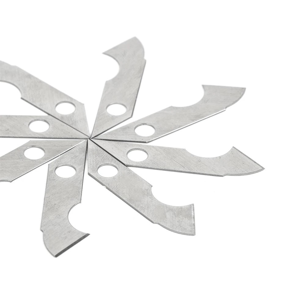 Silver Alloy Steel Hook Blade for Plastic Cutting 10Pcs Replacement Pack