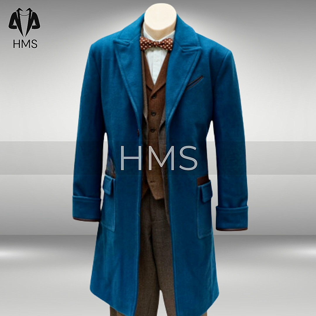 New Men's 18th Century Regency Blue Overcoat, Trench Coat