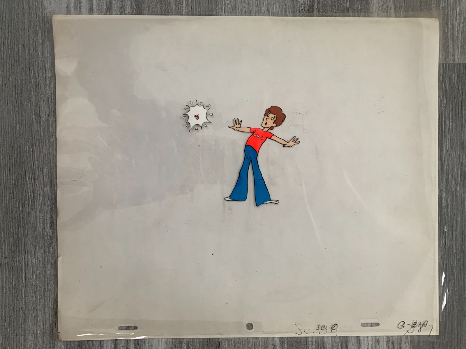 1970s? GENO'S WONDERLAND 12.5x10.5" Animation Cel SC1 G-31A Gino with Star