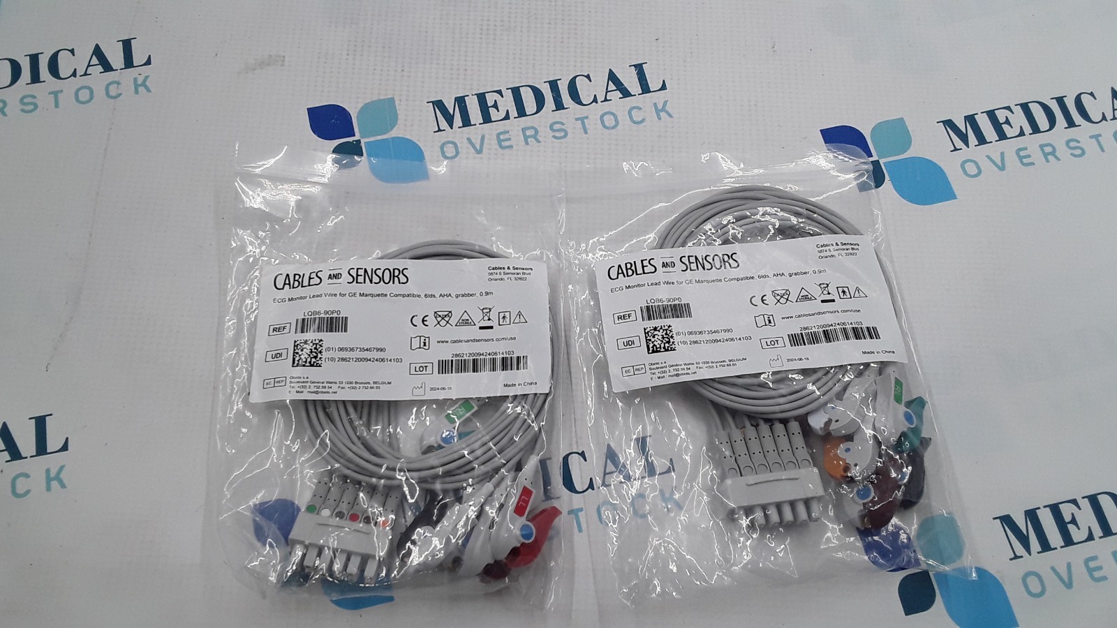 Cables and Sensors ECG Monitor Lead Wire for GE Marquette 6lds 0.9m LQB6-90P0 x2
