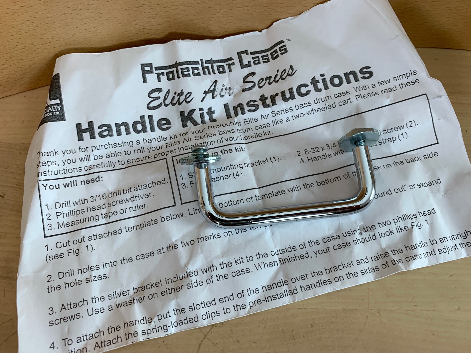 Replacement Handle Part for Protechtor Cases Elite Air Series Drum Carrying Tote
