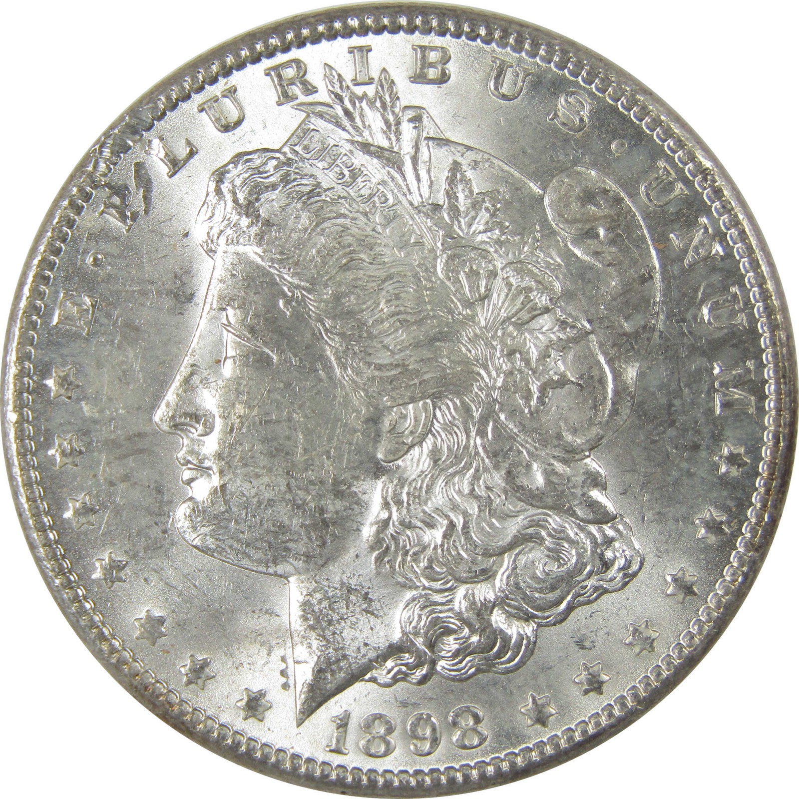 1898 O Morgan Silver Dollar Borderline Uncirculated $1 Coin SKU:I24027