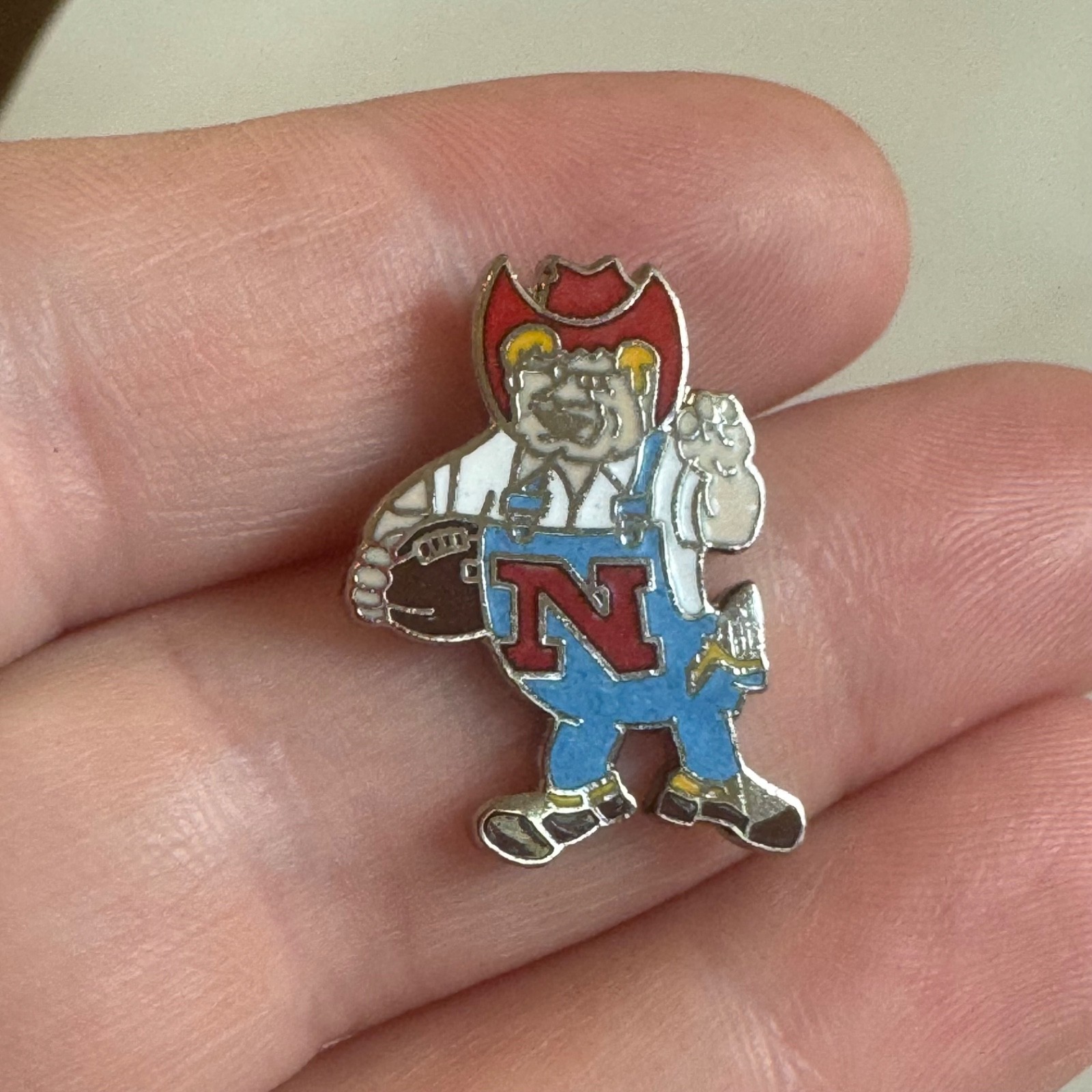 Vintage University of Nebraska Cornhuskers Herbie Husker Mascot Lapel Pin