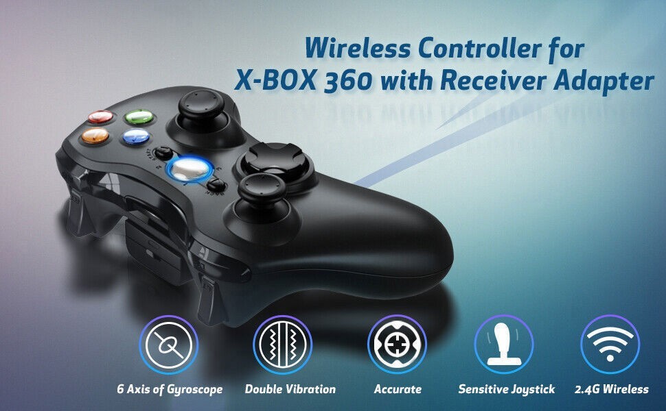 Wireless Controller For Microsoft Xbox 360 & 360 Slim Windows System PC Laptop