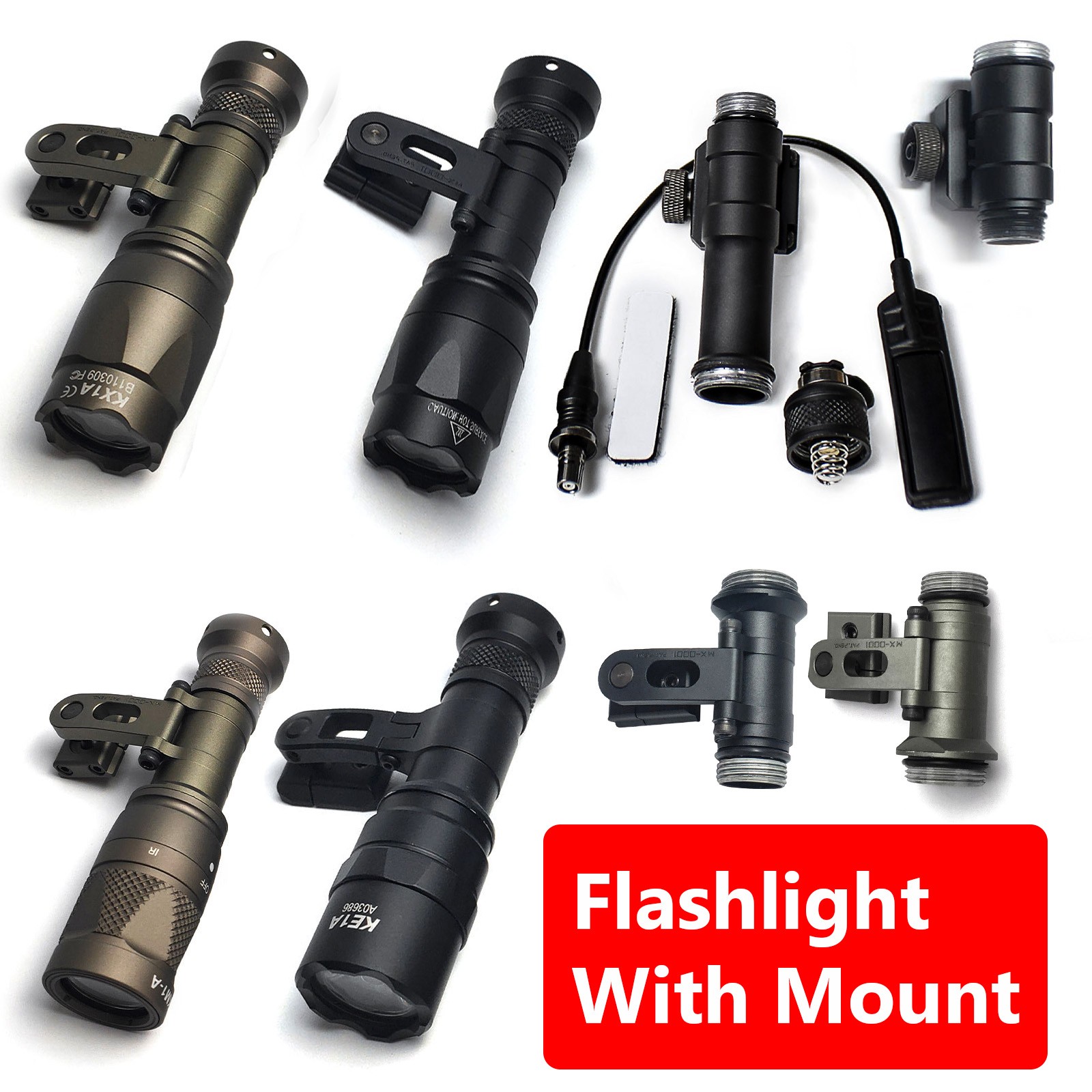 M300 M600 LED Weaponlight IR Flashlight with Remote Tail Switch + SS M-ax Mount