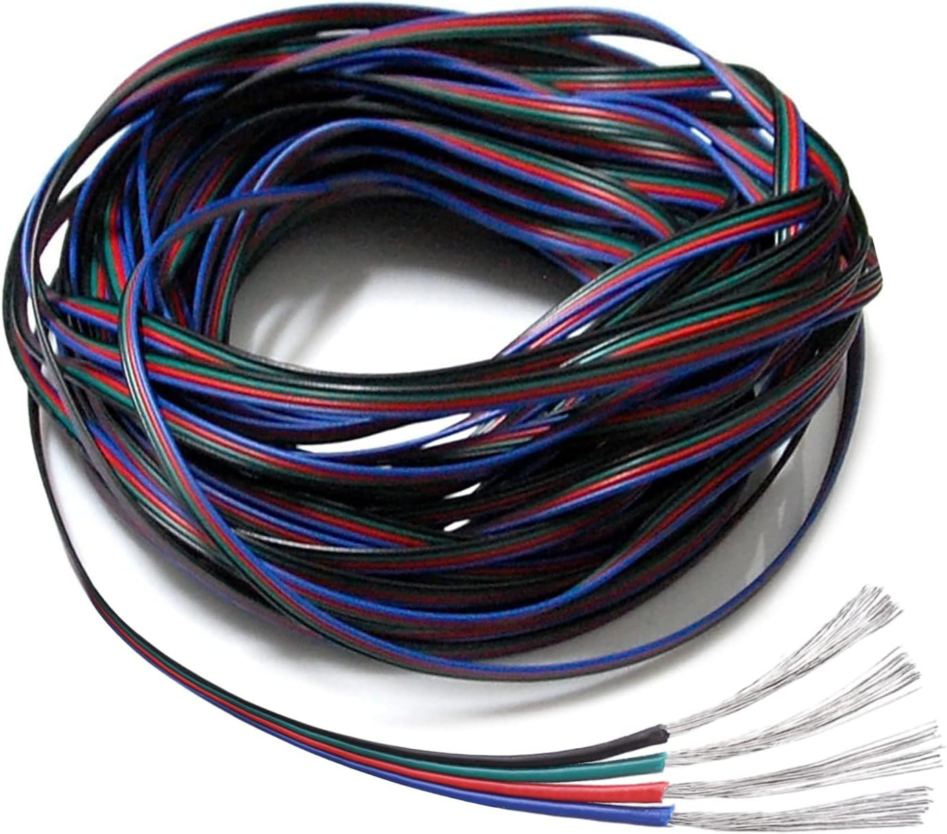 22AWG 4pin LED Electric Wire 22 Gauge 33ft 10m Conductor Extension Cable
