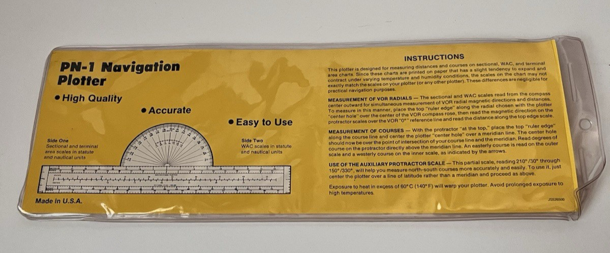 Jeppesen PN-1 Navigation Plotter With Slip Cover