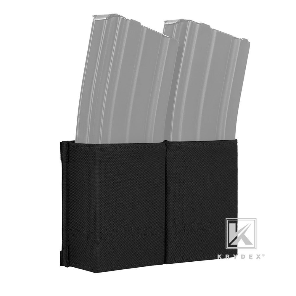 KRYDEX Tactical Double 5.56 .223 Magazine Pouch Duty Belt / MOLLE Mounted Black