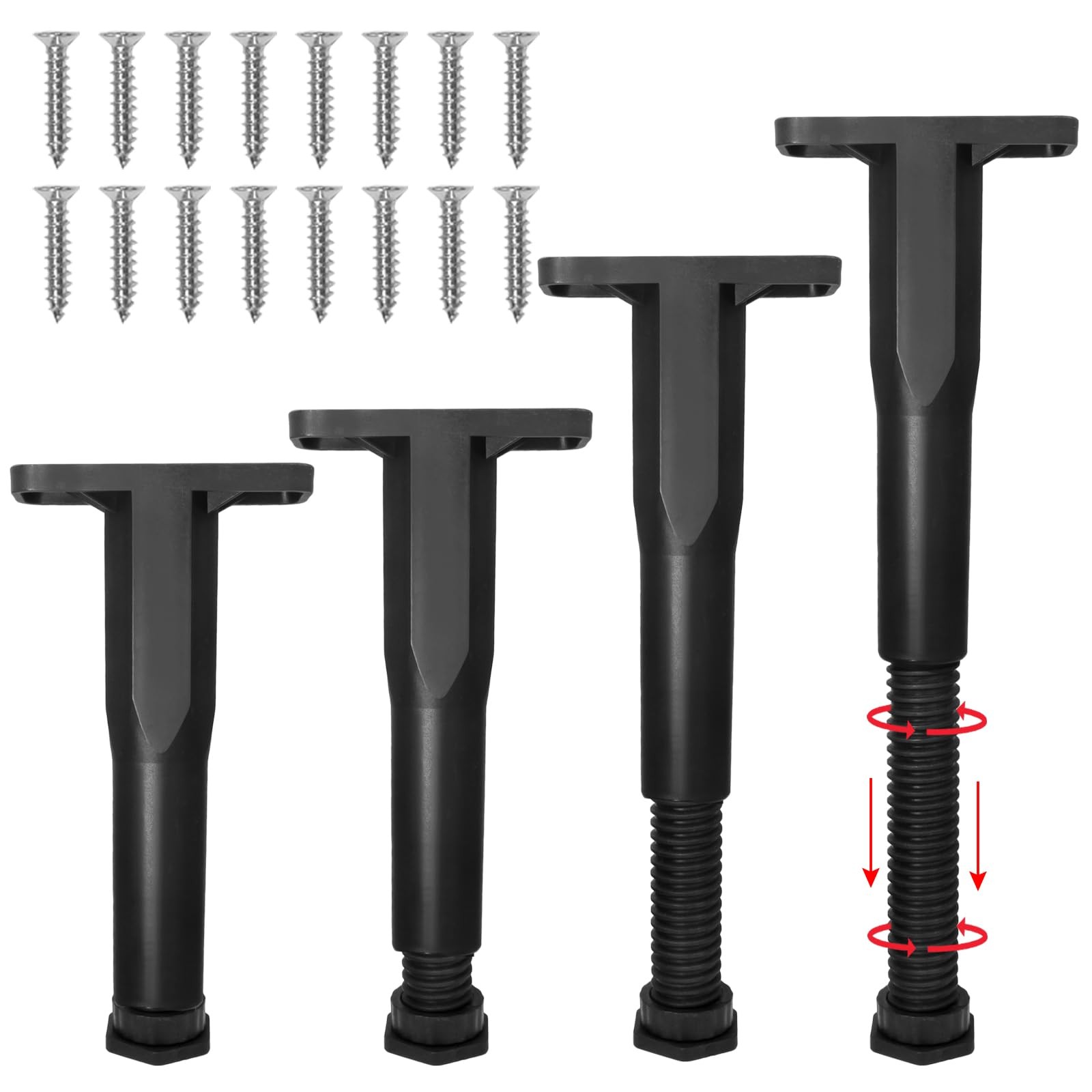HARSKIYER 4 Pcs 8.3-15 Inch Adjustable Bed Frame Support Legs, Bed Center Sup...