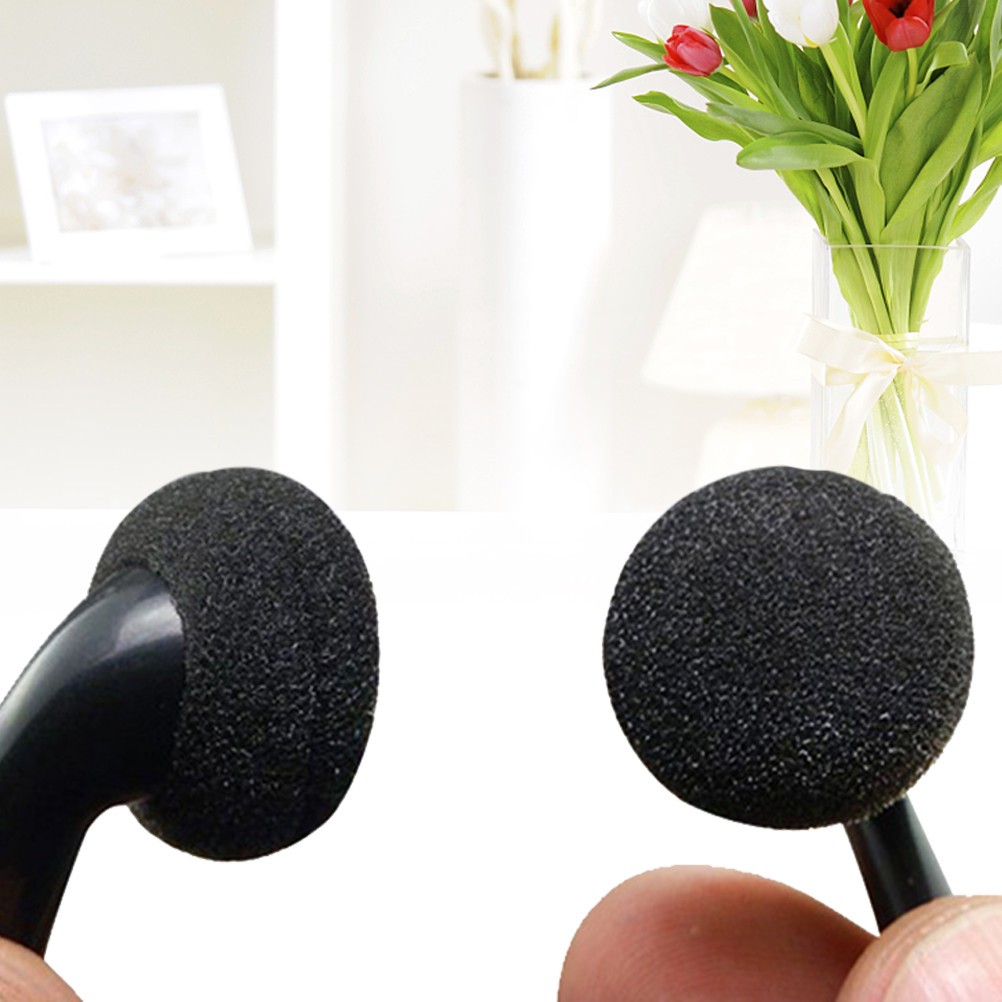 10Pcs Elastic Black Sponge Earphone Covers Durable Reusable Earbud Pads