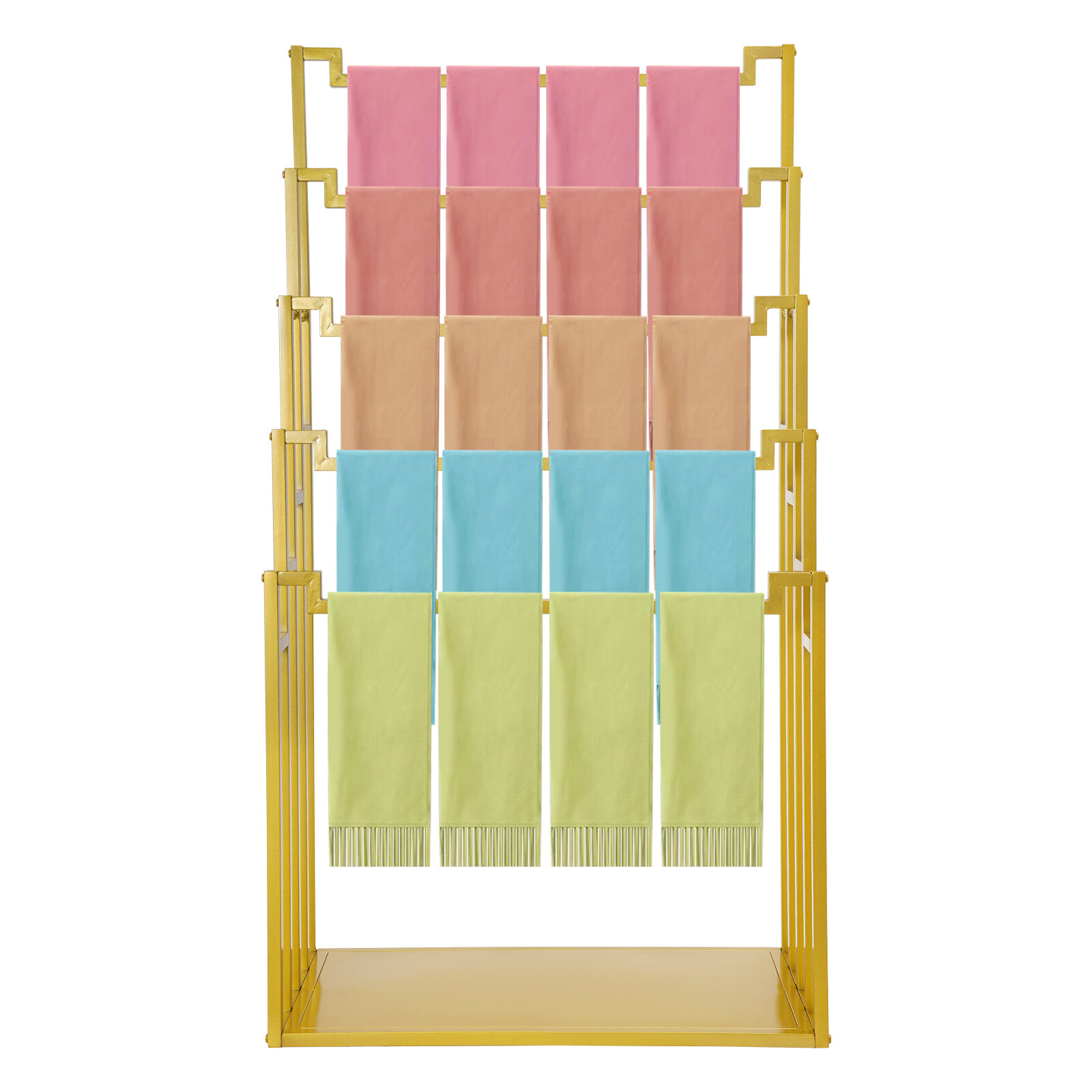 Freestanding Scarf Display Stand, 5-tier Metal Scarf Holder Organizer Indoor
