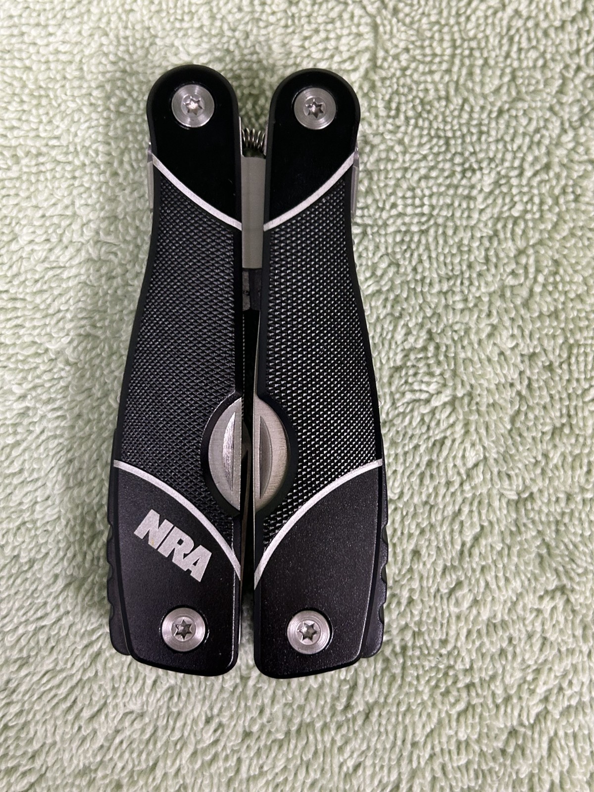 NRA Black Pocket Multi-Tool with 9 Tools with Textured Handle