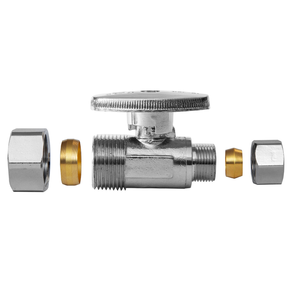 100 PCS 5/8" OD (1/2" NOM) X 3/8" OD 1/4TURN COMPRESSION STRAIGHT STOP VALVE