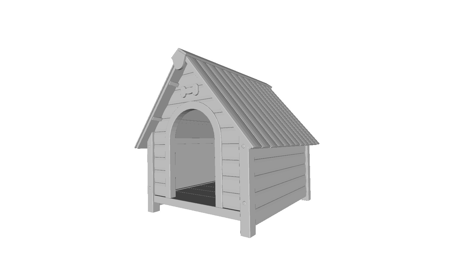 Printle Object Dog House--Outdoor Chicken Coop Figure for Dioramas Train Sets