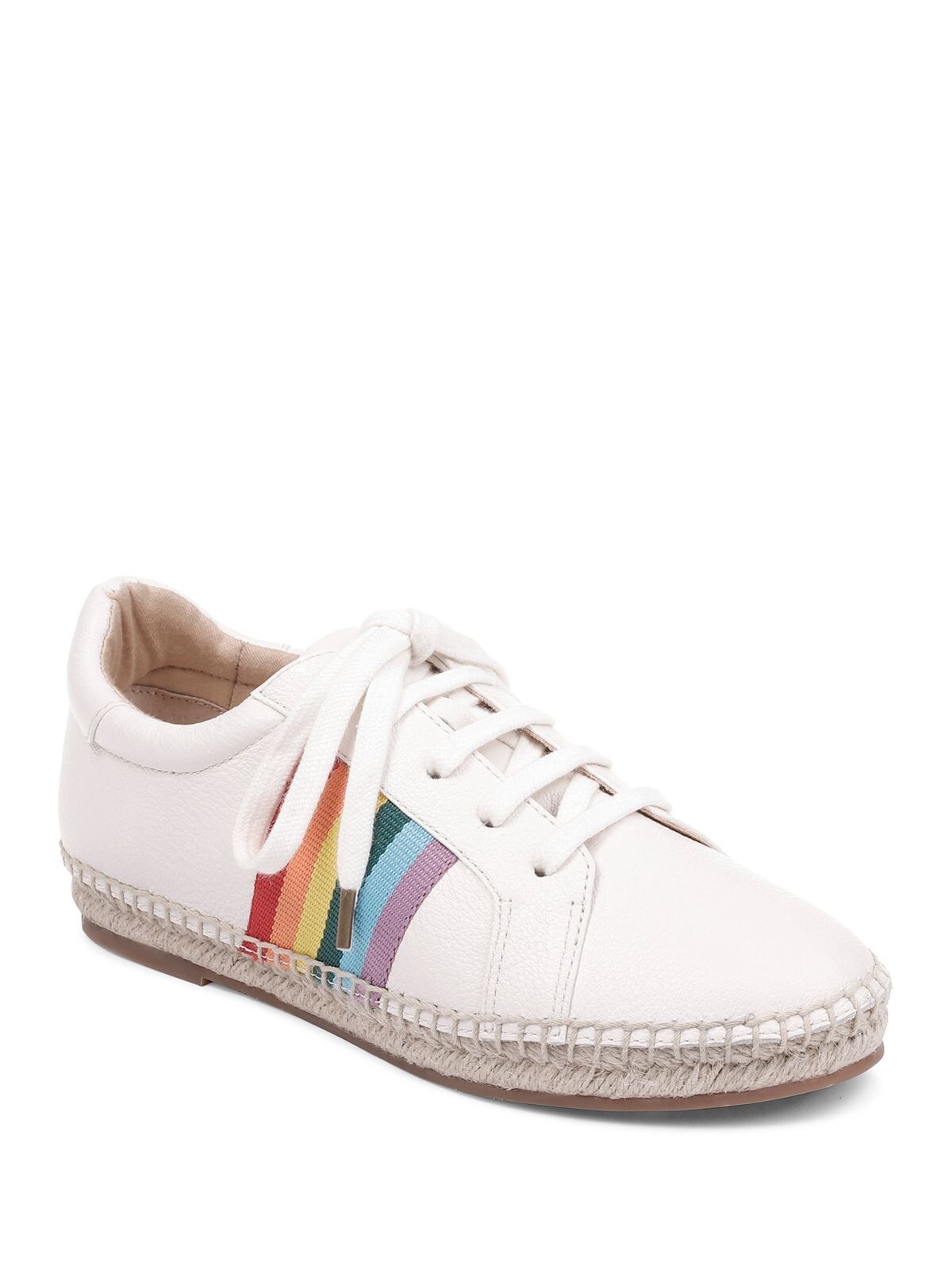 SPLENDID Womens White Ivory Espadrille Sole Sada Round Toe Leather Sneakers 10 M