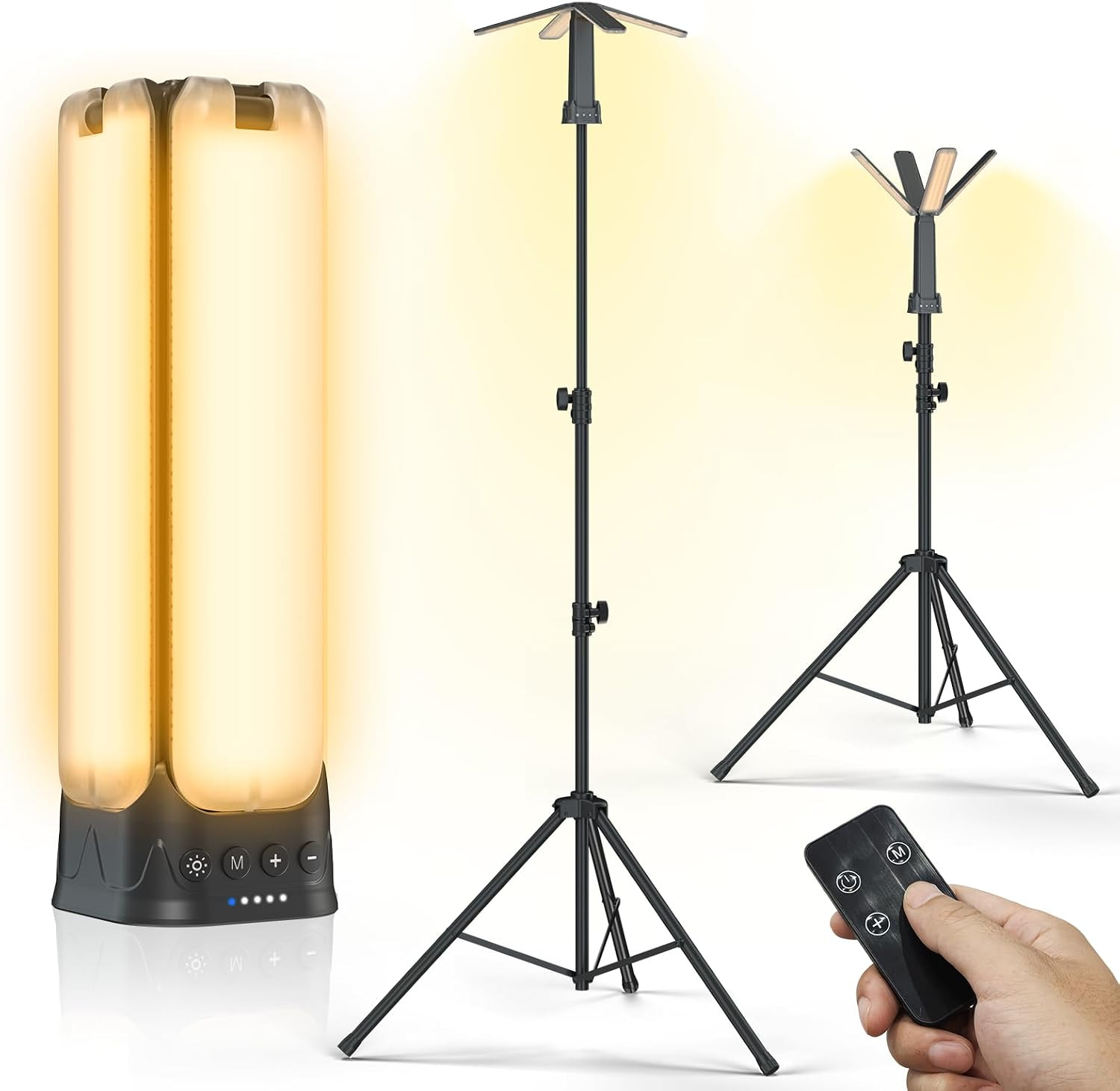 Camping Lights with Remote & Stand 8.2 Ft,14000 Mah Rechargeable Camping Lantern