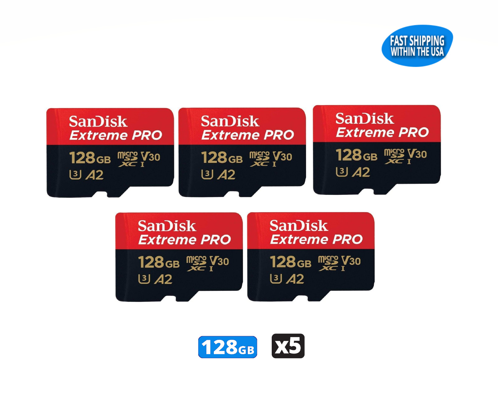 Sandisk 128GB ExtremePro MicroSD Memory Card GoPro MAX HERO9 HERO8 HERO7 Blk (5)