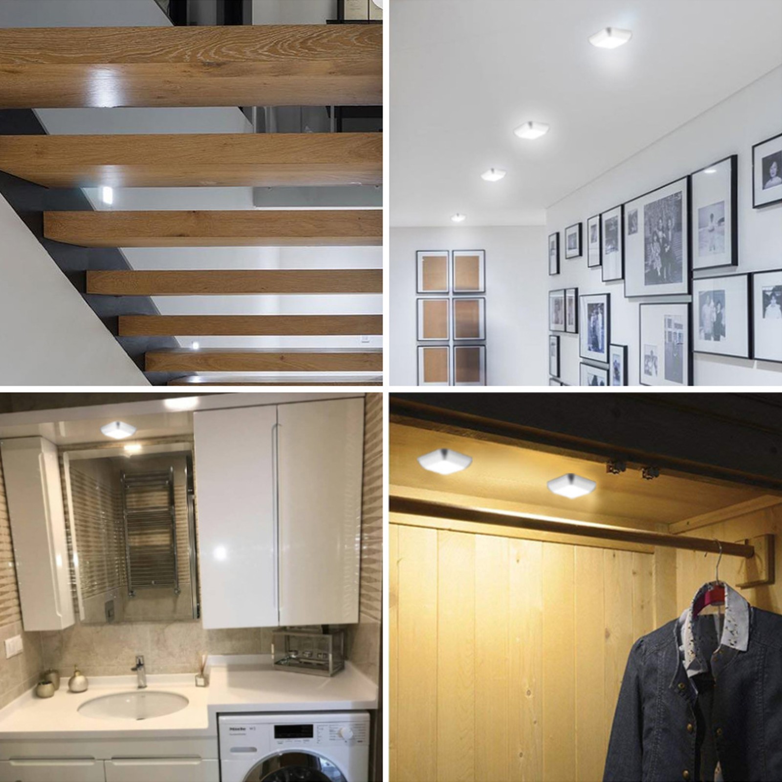 3-Motion Sensing Night Light Wardrobe Cabinet Sensor Light Magnetic Aisle Light
