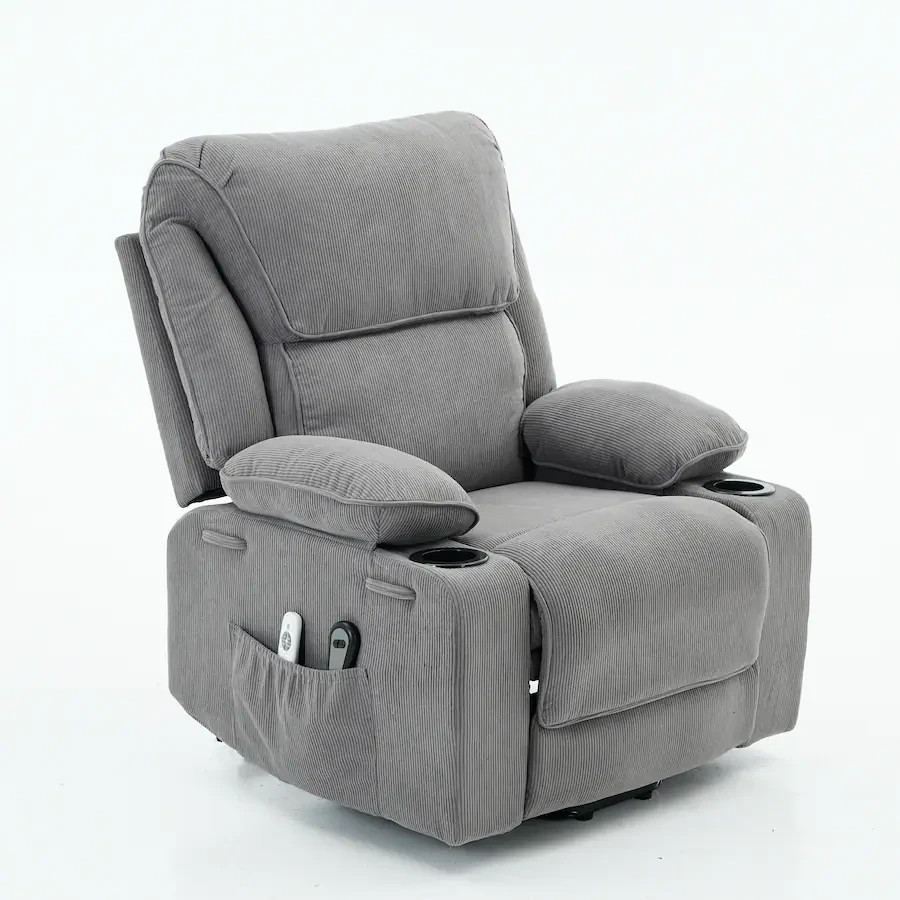 Manual Lift Recliner Chair with Remote Controlled Heating & Massage for Elderly