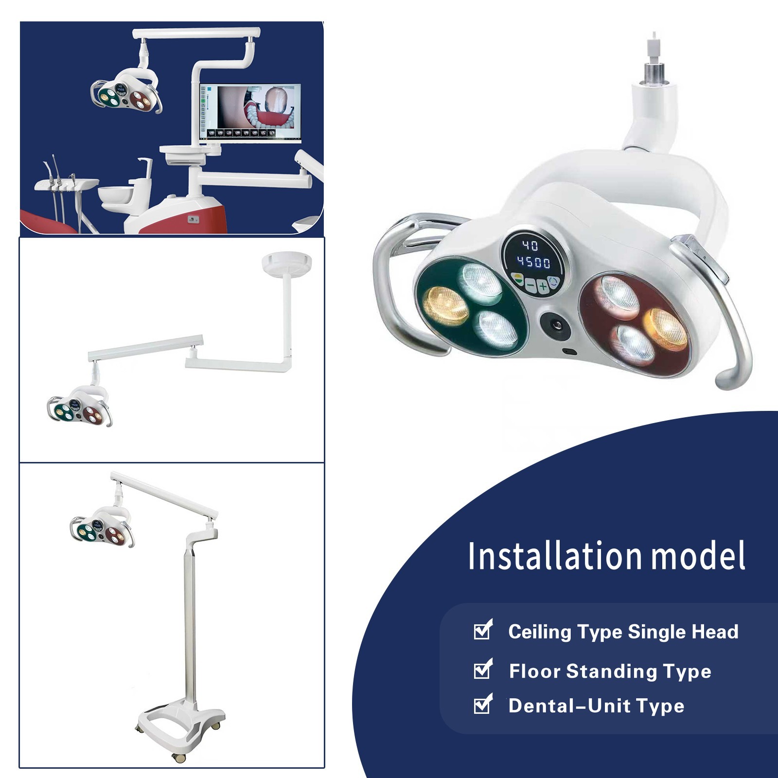 Dental LED Operation Light Oral Sensor Lamp with HD Camera Ceiling-Mounted P183