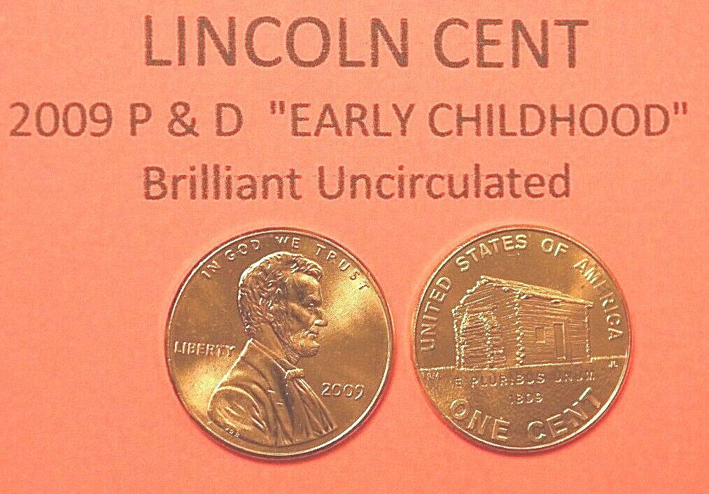 2009 P&D UNCIRCULATED LINCOLN BICENTENNIAL CENT PENNY SET - EARLY CHILDHOOD