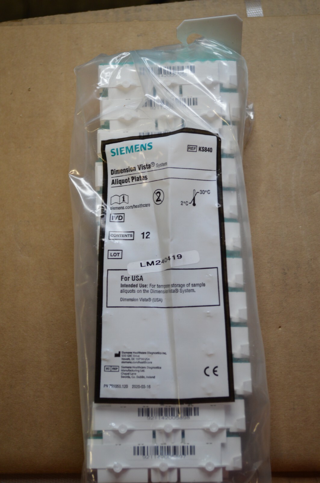 Siemens Dimension Vista Aliquot Plates KS840 Bag of 12