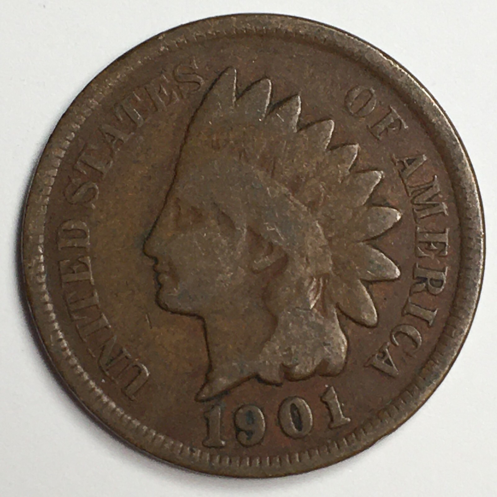 1901 United States Indian Head Cent Penny - Good (G) KM#90a - IH01G