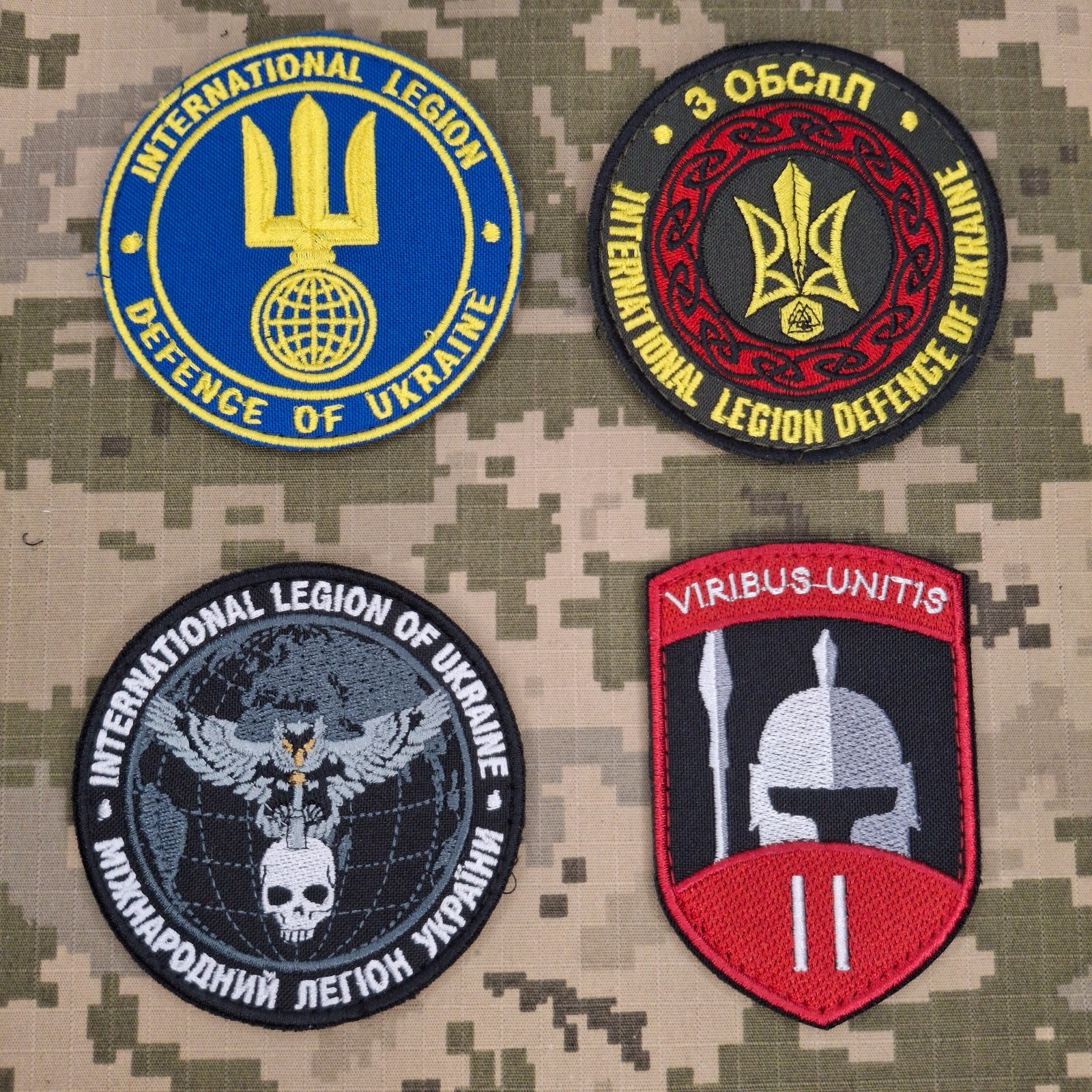 Set of patches of international legions of the Army of Ukraine, 4 pcs.