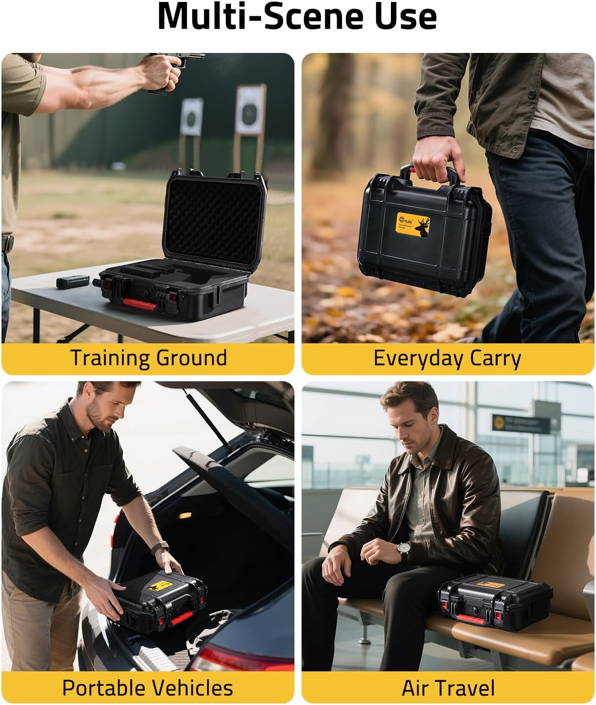 Pistol Case Lockable, TSA Approved Firearm Travel Case with 2 TSA Locks, Hard Sh