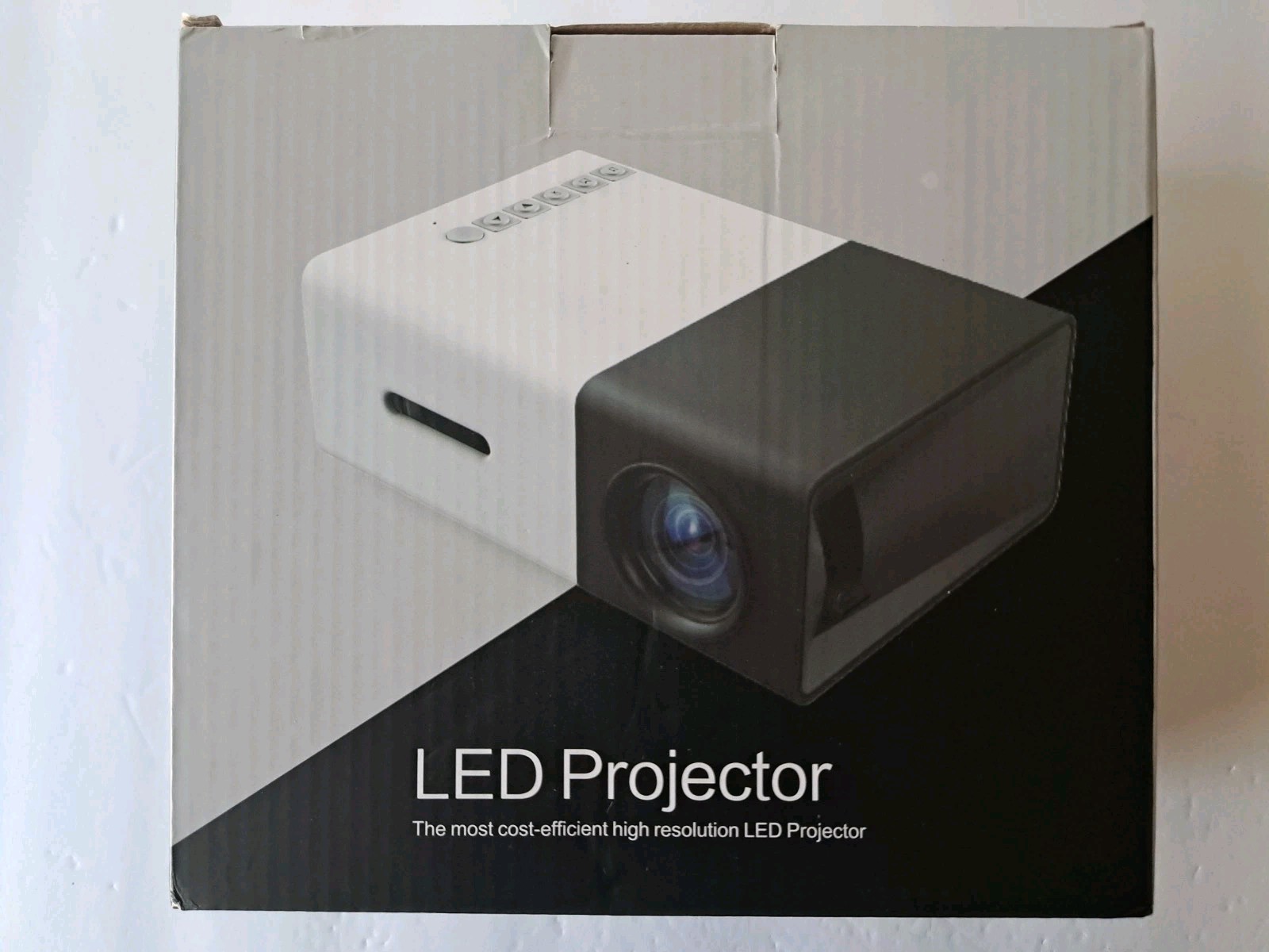 LED Projector Model LED Display Desktop Projector, White/Black Color